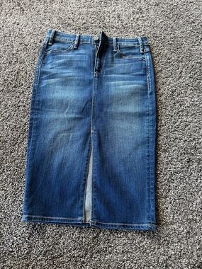 McGuire Denim Blue Denim Pencil Size 26 Festival Midi Skirt Western Country